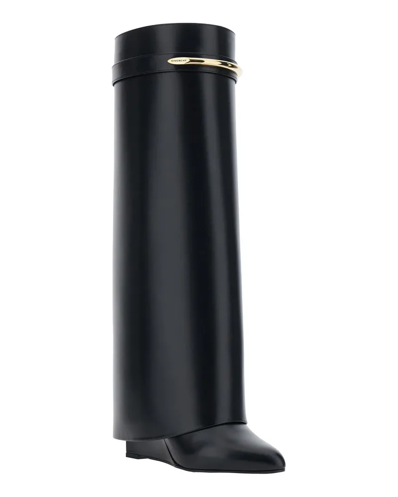 Givenchy Women's Boots Shark Pointed Black Leather Calf 