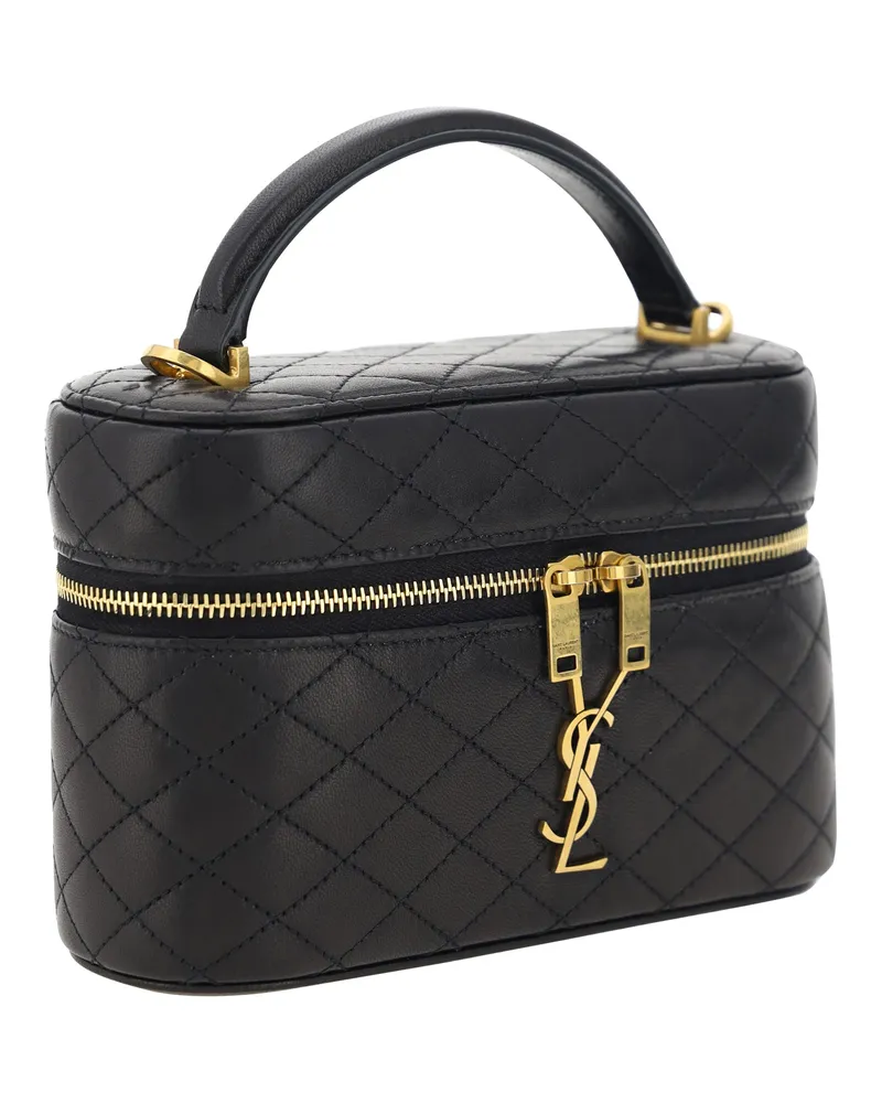 Saint Laurent Women's Vanity Gaby Leather Handbag Nero Lamb Ovis Aries Shoulder Bags Black