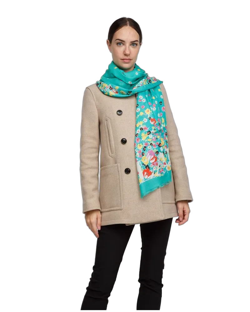 Lanvin Women's Scarf Multicolor Modal Accessories Cashmere Turquoise