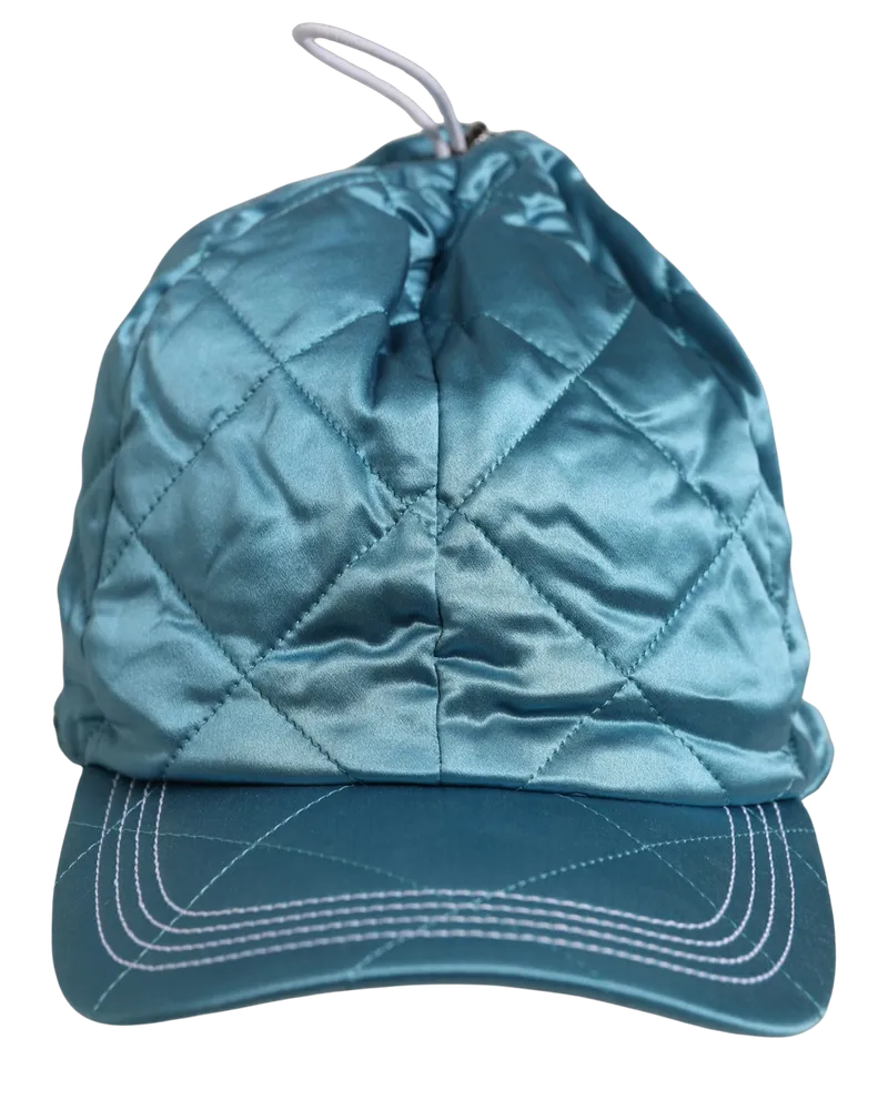 Dolce & Gabbana Men Teal Polyester Quilted Baseball Cap Hat Silk Cotton Teal