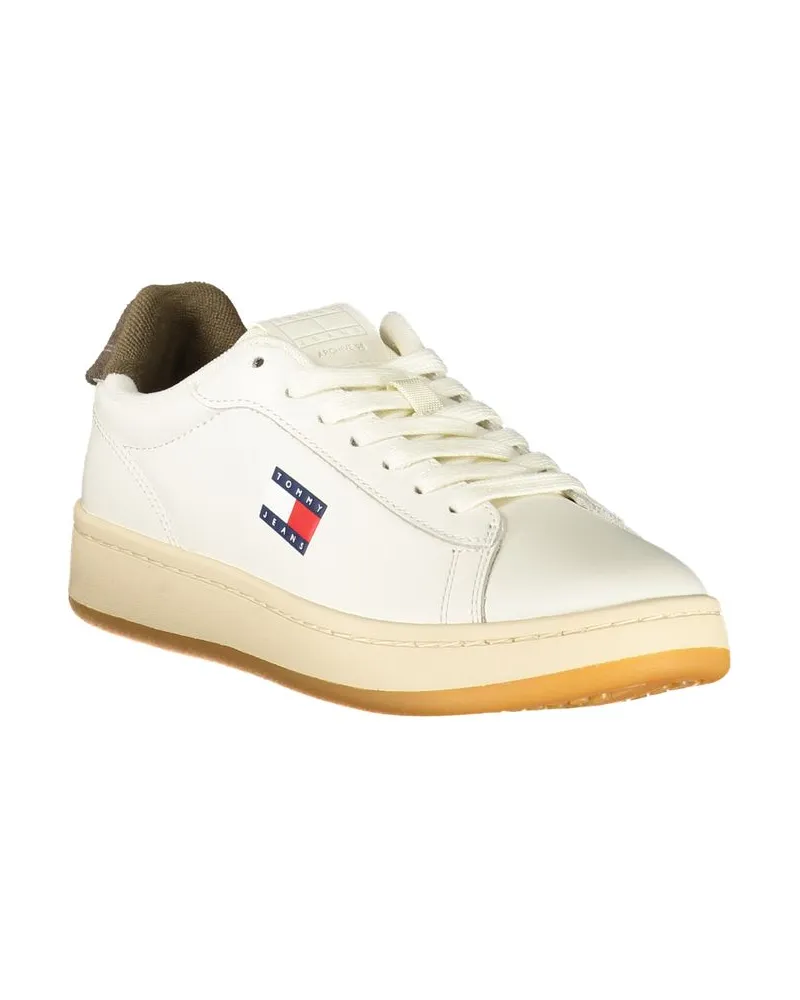 Tommy Hilfiger Colorblock Leather and Polyurethane Sneaker — White White