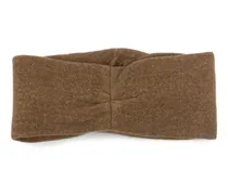 Herringbone Wool Blend Headband — Brown