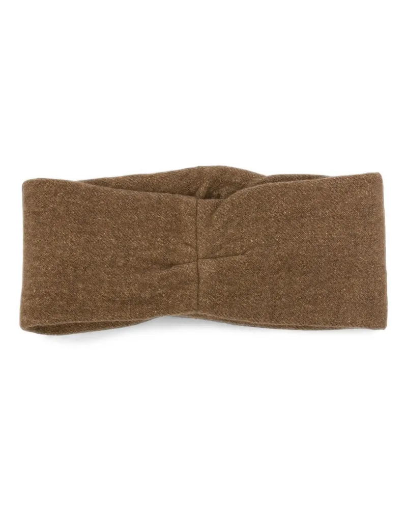 Cortana Herringbone Wool Blend Headband — Brown Brown