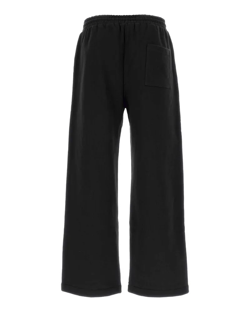OFF-WHITE Men's Black Cotton Joggers Blkwht Exterior: Pantaloni Trousers Black