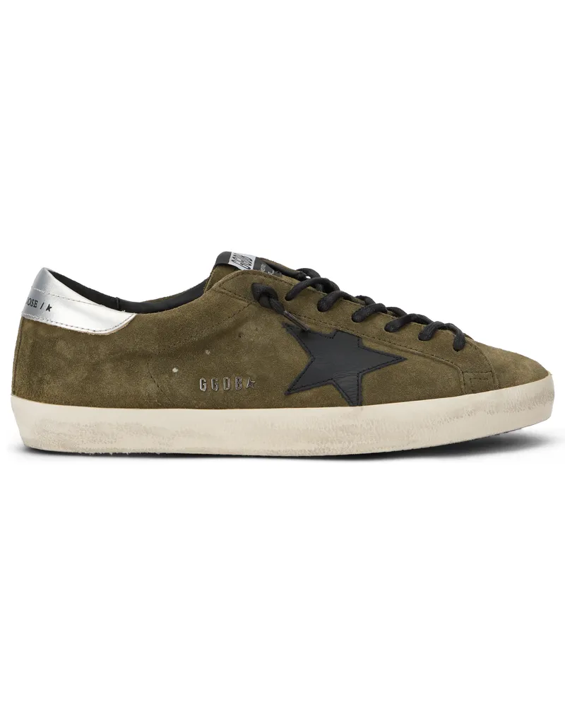 Golden Goose Men's Sneakers Dark Green Suede Green-Black-Silver Leather Trainers Green/black/silver Green