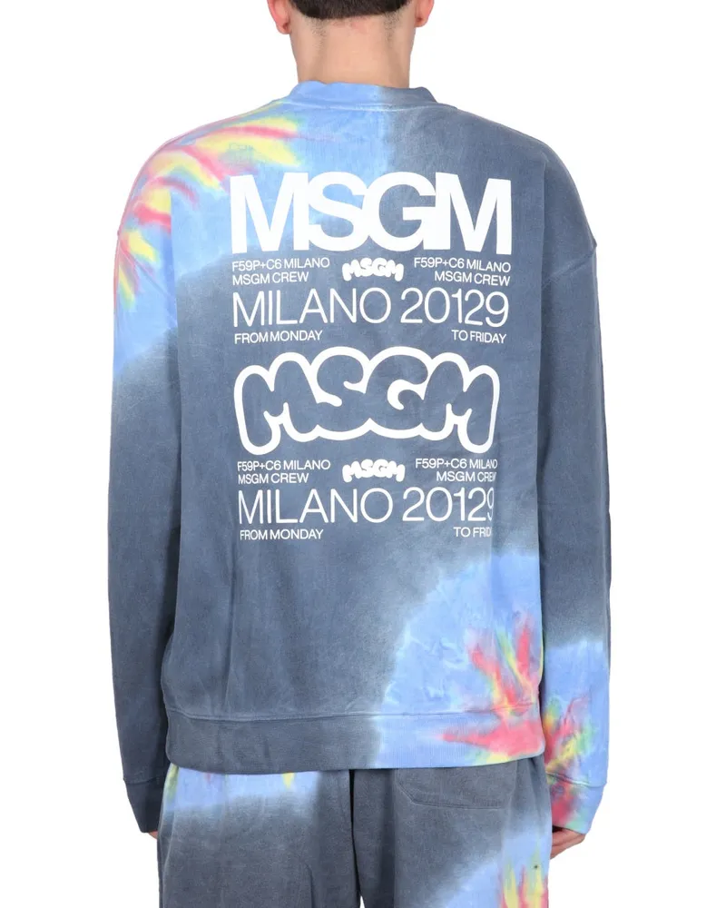 MSGM Logo-Print Cotton Sweatshirt — Multicolor Multicolor