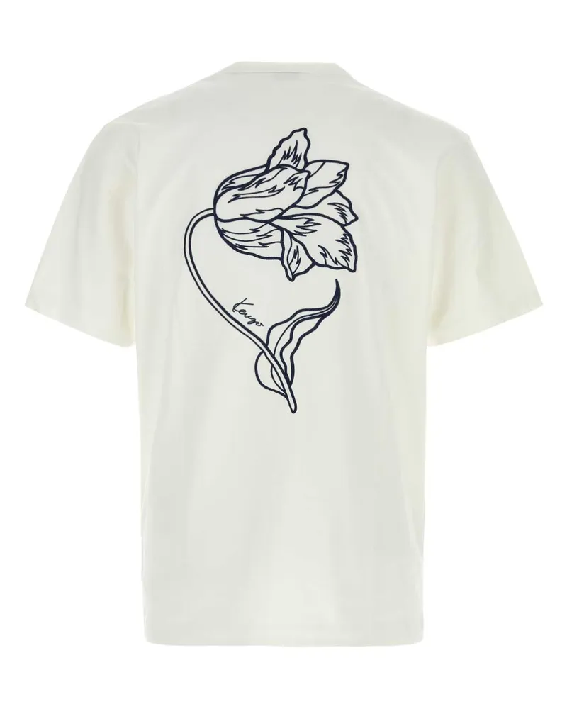 Kenzo Men's Tulip T-Shirt White Cotton White