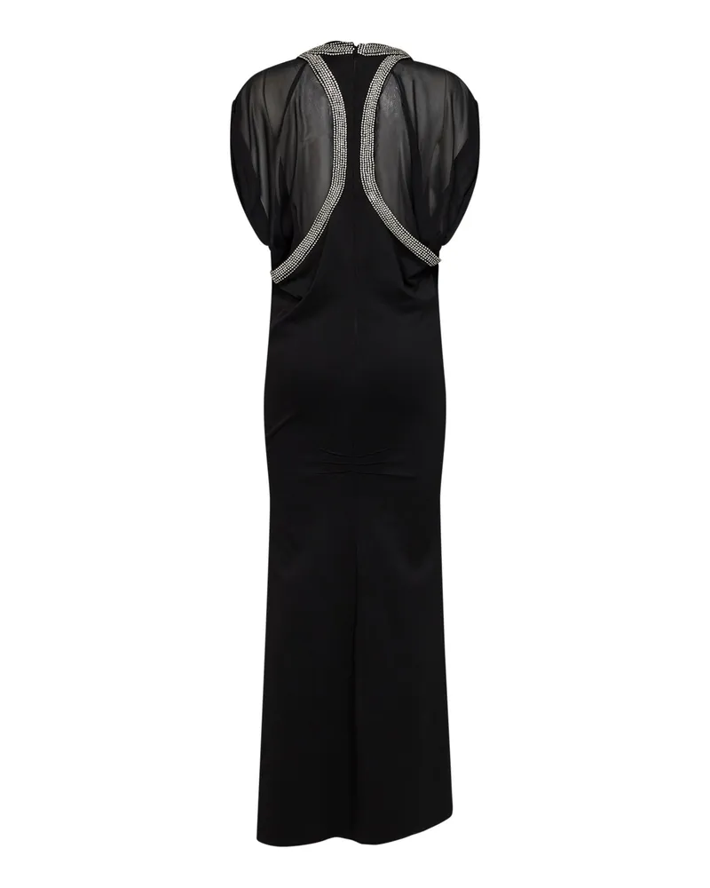 ATTICO Women's Maxi Dress Black Stretch Crepe Viscose Black