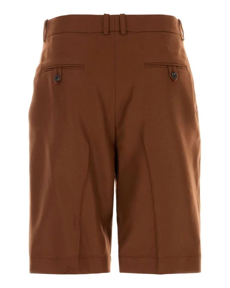 Saint Laurent Lainage Bermuda Shorts — Brown Brown