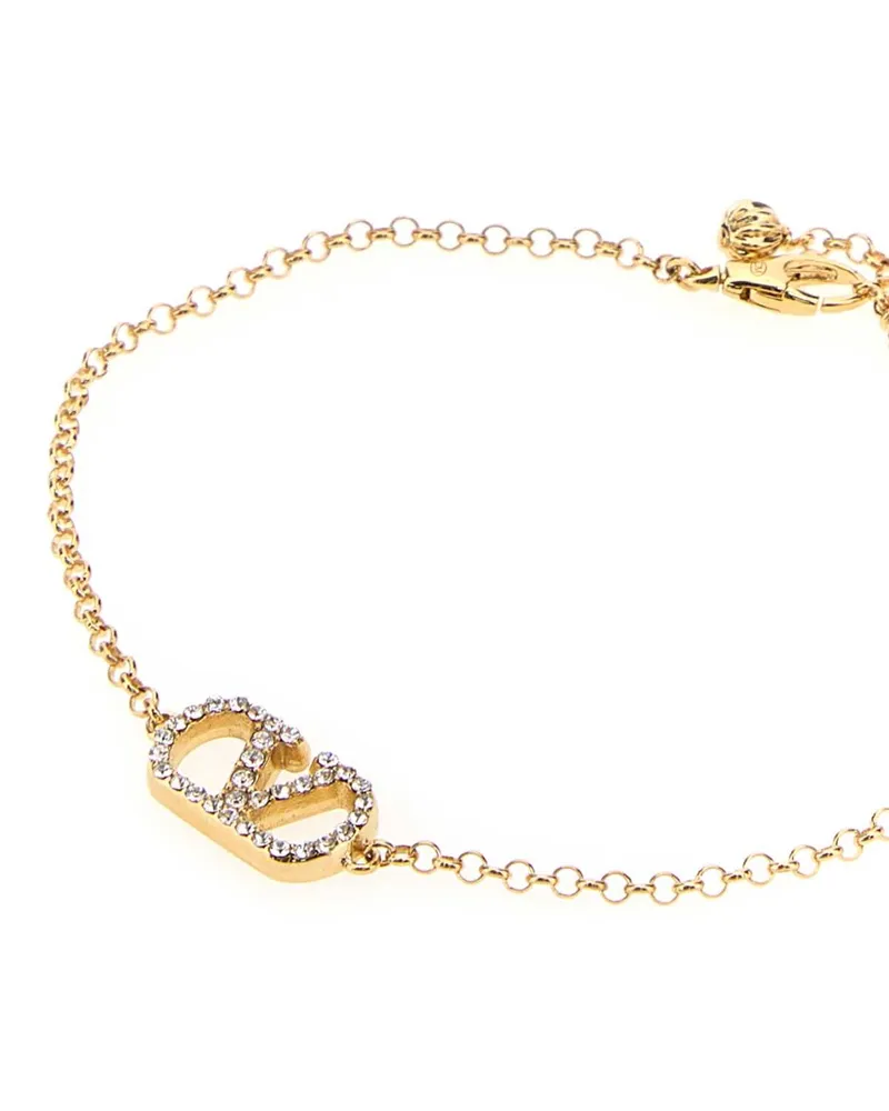 Valentino Garavani Women's Gold Metal Vlogo Signature Bracelet Orocrystal Bracciali Bracelets Orocrystal