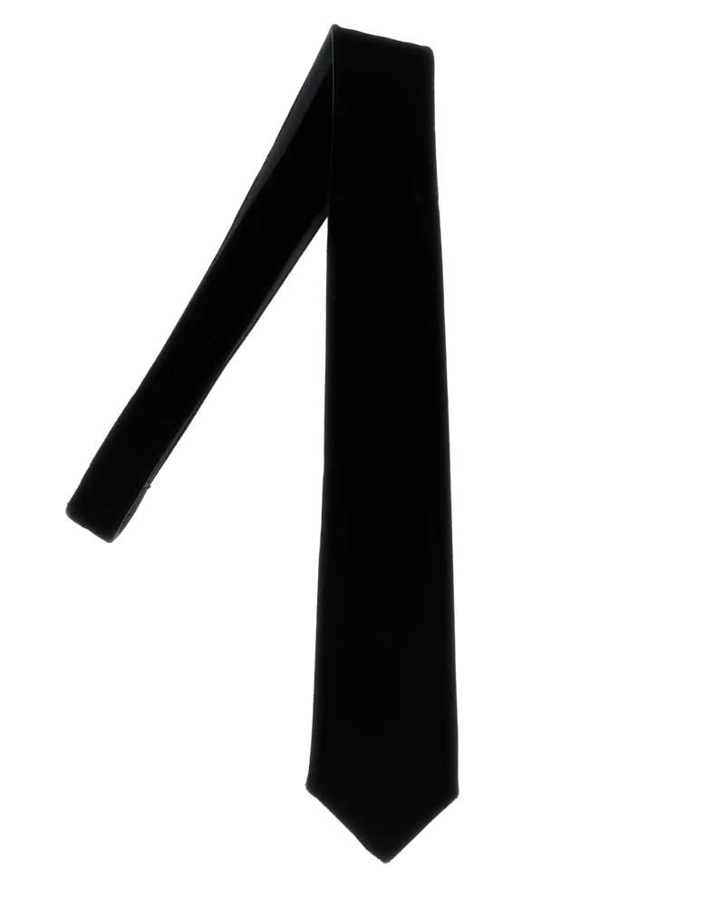 Giorgio Armani Velvet Tie — Black Black