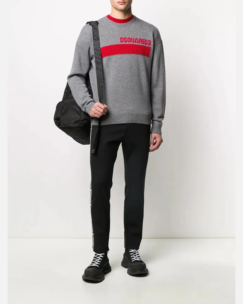 Dsquared2 Men's Pantalones Con Banda Logotipo Ss21 M Black