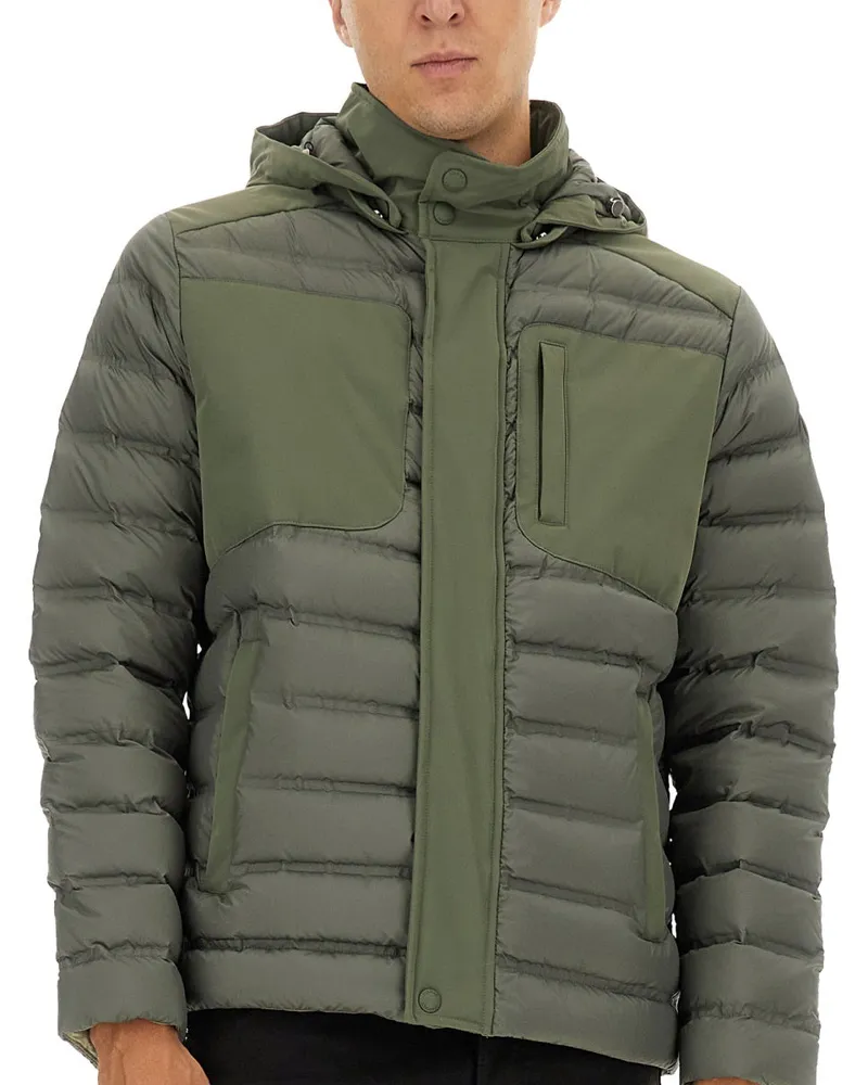 Colmar Detachable Hood Down Jacket — Green Green