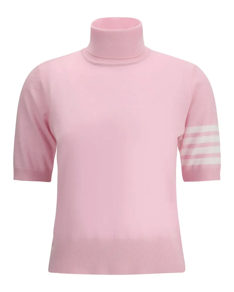 Thom Browne Women's Turtleneck Sweater Light Pink Polyamide Pink