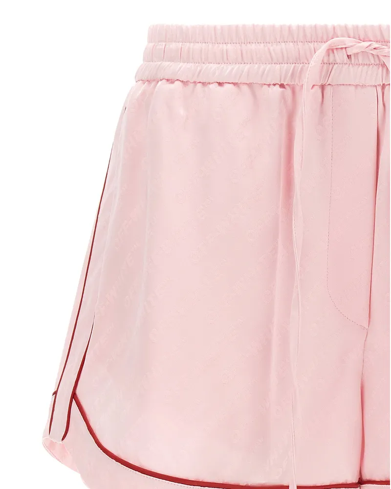 OFF-WHITE Jacquard Satin Pajama Shorts — Pink Pink