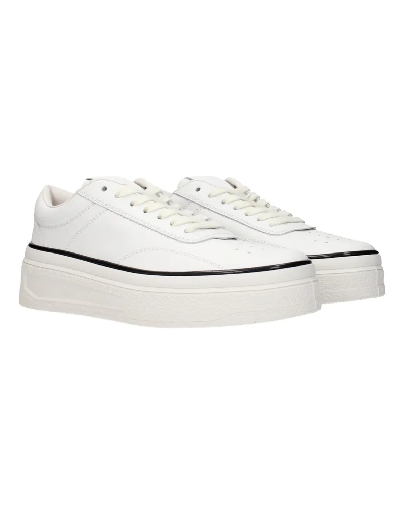 Jil Sander Women's White Leather Platform Sneakers White
