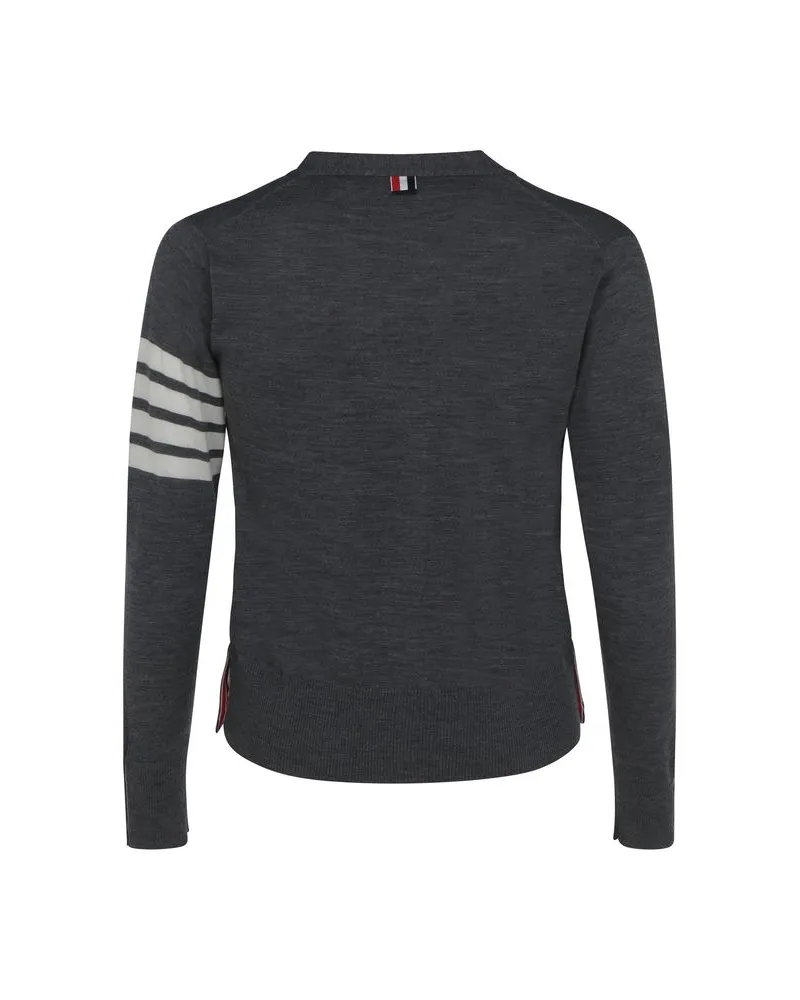 Thom Browne Men's Gray Wool Oves Aries Cardigan Clothing Gray
