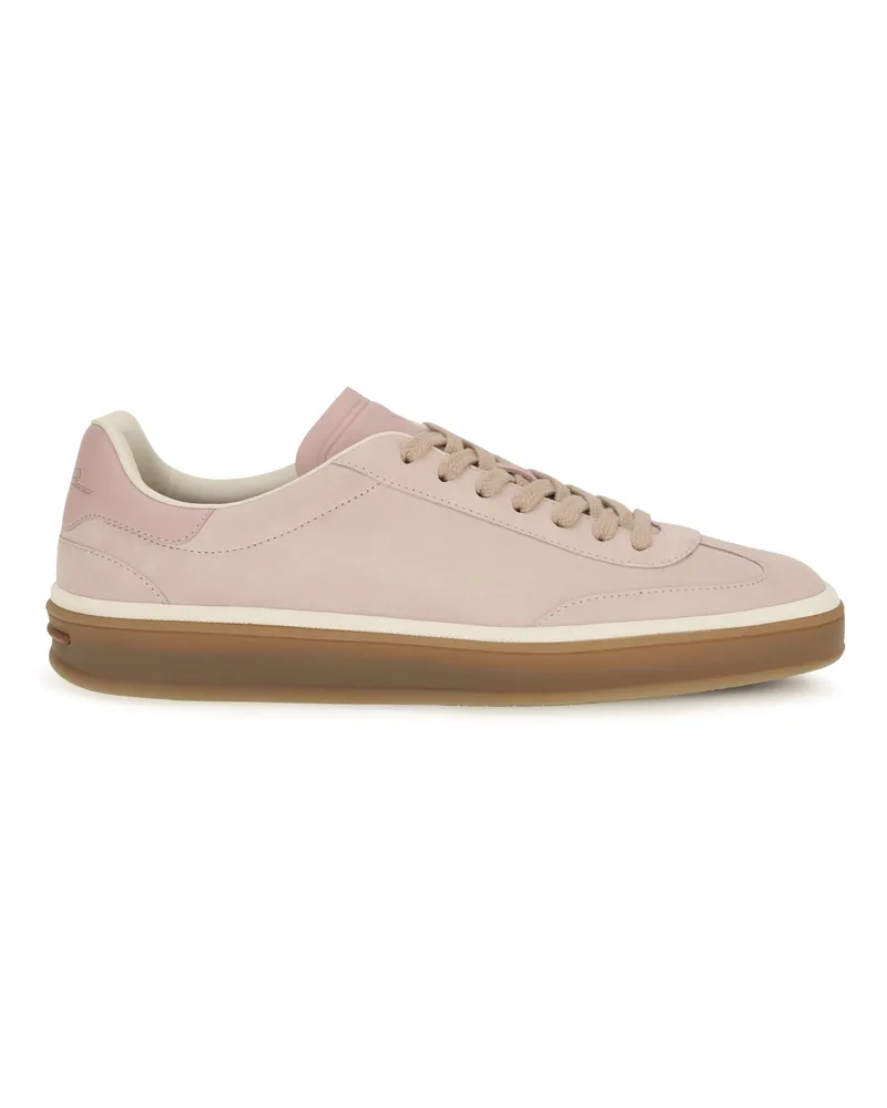 Loro Piana Women's Sneakers Tennis Walk Suede Summer Pink Trainers Pink