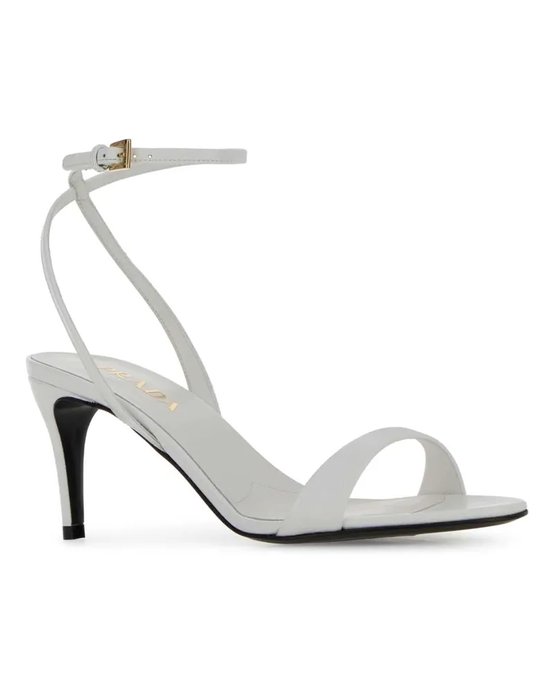 Prada Women's White Leather Sandals Bianco Sandali White