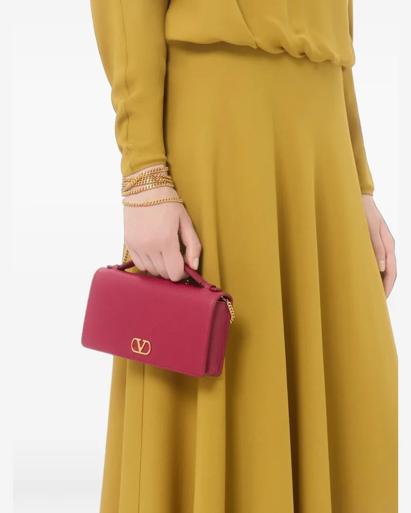 Valentino Garavani Calfskin Leather Wallet on Chain — Fuchsia Fuchsia