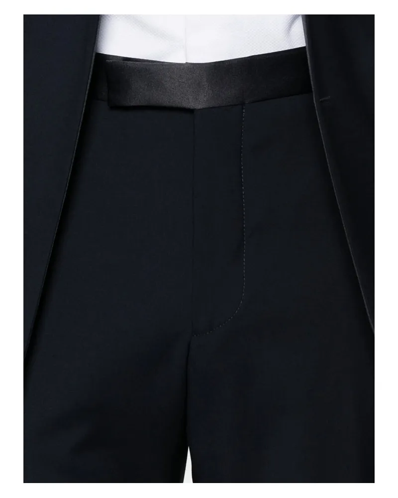 Tagliatore Peak Lapel Double-Breasted Tuxedo — Blue Blue
