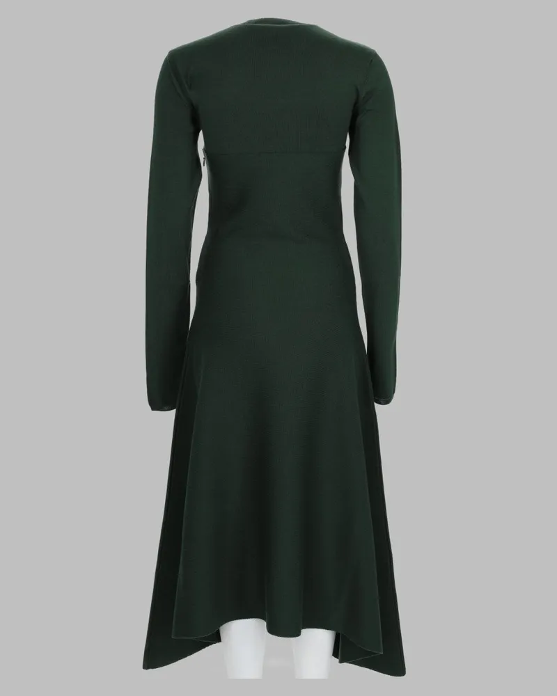 NUDE Long-Sleeved Wool-Blend Dress — Green Green
