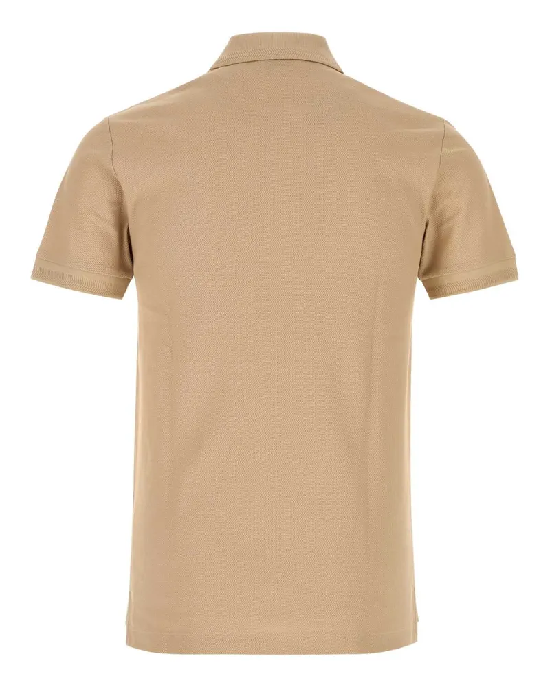Burberry Men Piquet Cotton Polo Shirt Beige Softfawn Softfawn