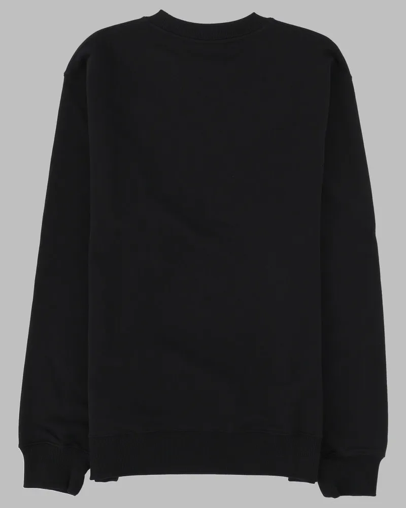 Drôle de Monsieur Slogan-Embroidered Cotton Sweatshirt — Black Black