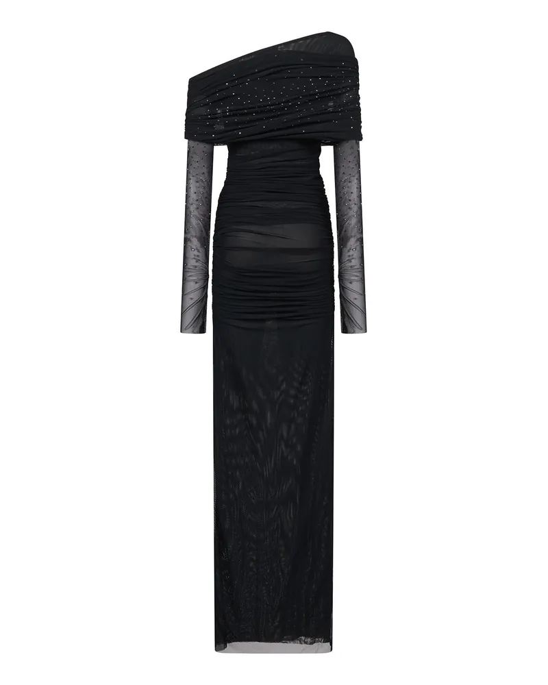 Amen Women's Draped Evening Dress Black Polyamide Black