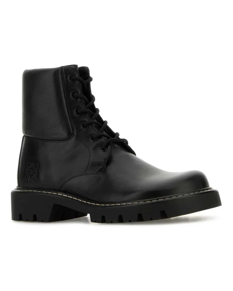 Loewe Men's Black Leather Sierra Ankle Boots Stivali Black