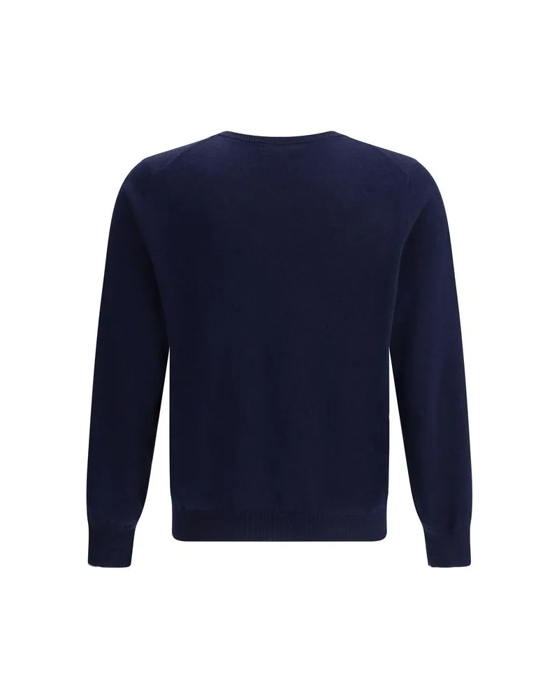 Brunello Cucinelli Men's Blue Cashmere Sweater Clothing Navy