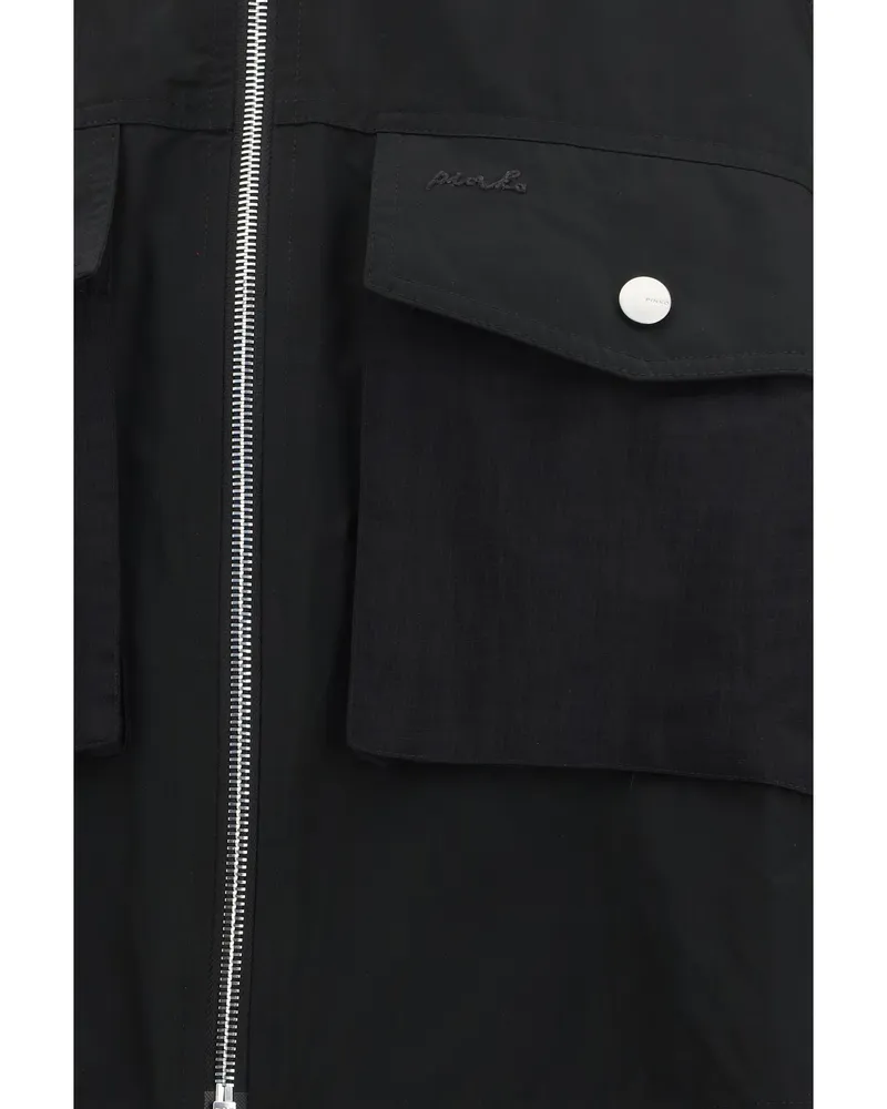 Pinko Women Beth Jacket With Transparent Inserts Nero Limousine Polyester Black