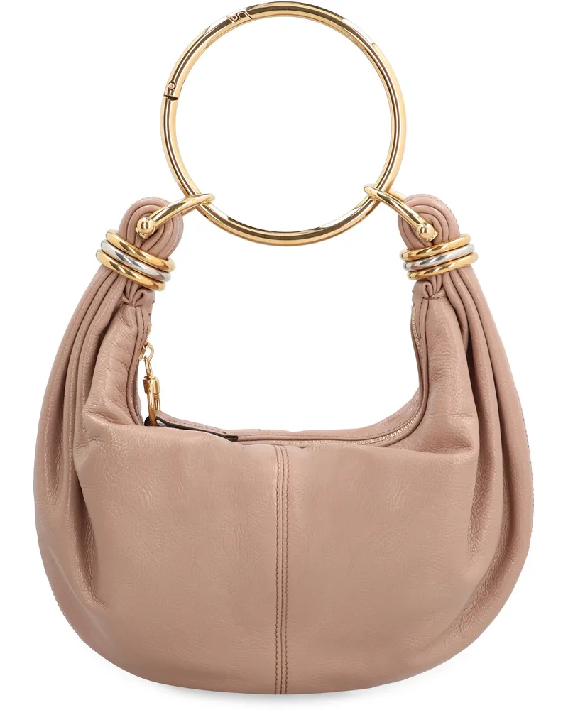 Chloé Women's Leather Hobo Bag With Top Handle Pink Calf Shoulder Pink