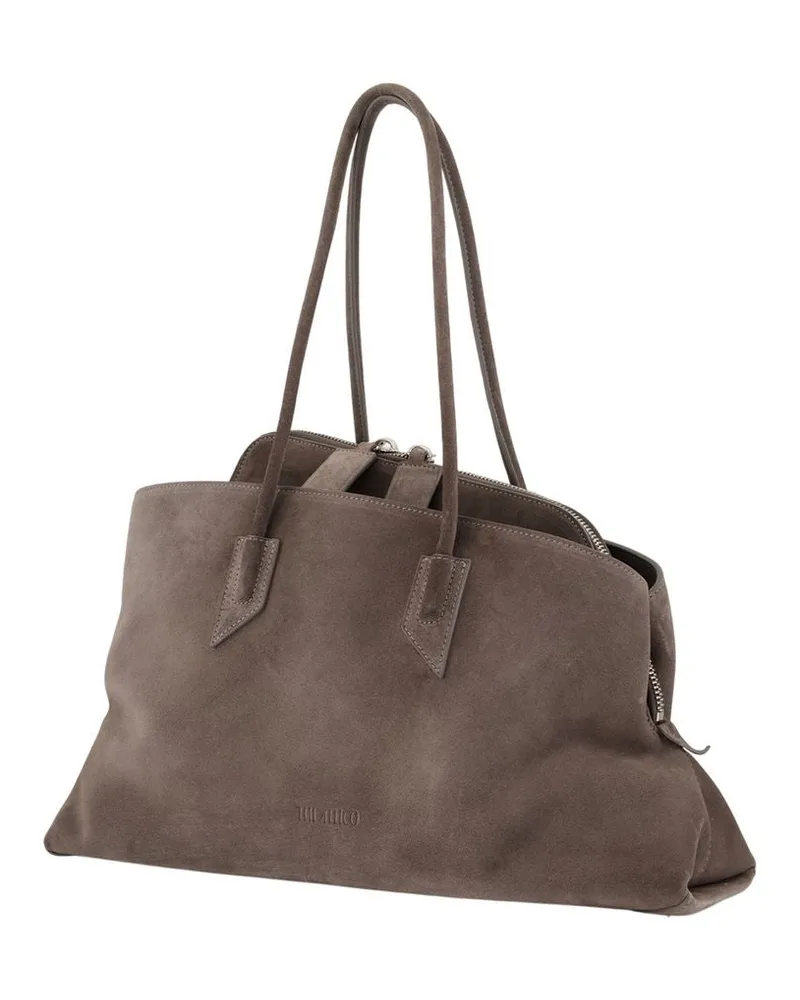 ATTICO Women's La Passeggiata Medium Top Handle Bag -  Leather Brown Calfskin Shoulder-Hobo-Bags Brown