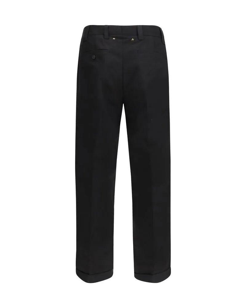 Golden Goose Men's Black Cotton Chino Pants Black