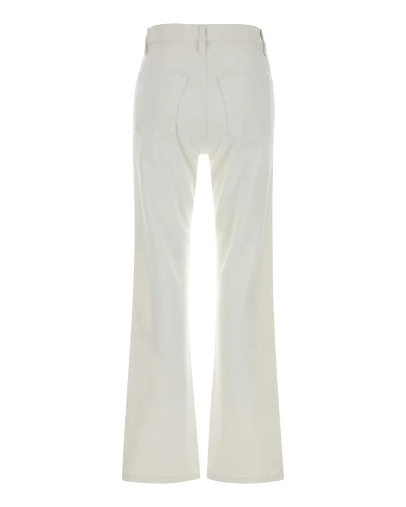 Jil Sander Women's White Denim Jeans Porcelain Exterior: Cotton White
