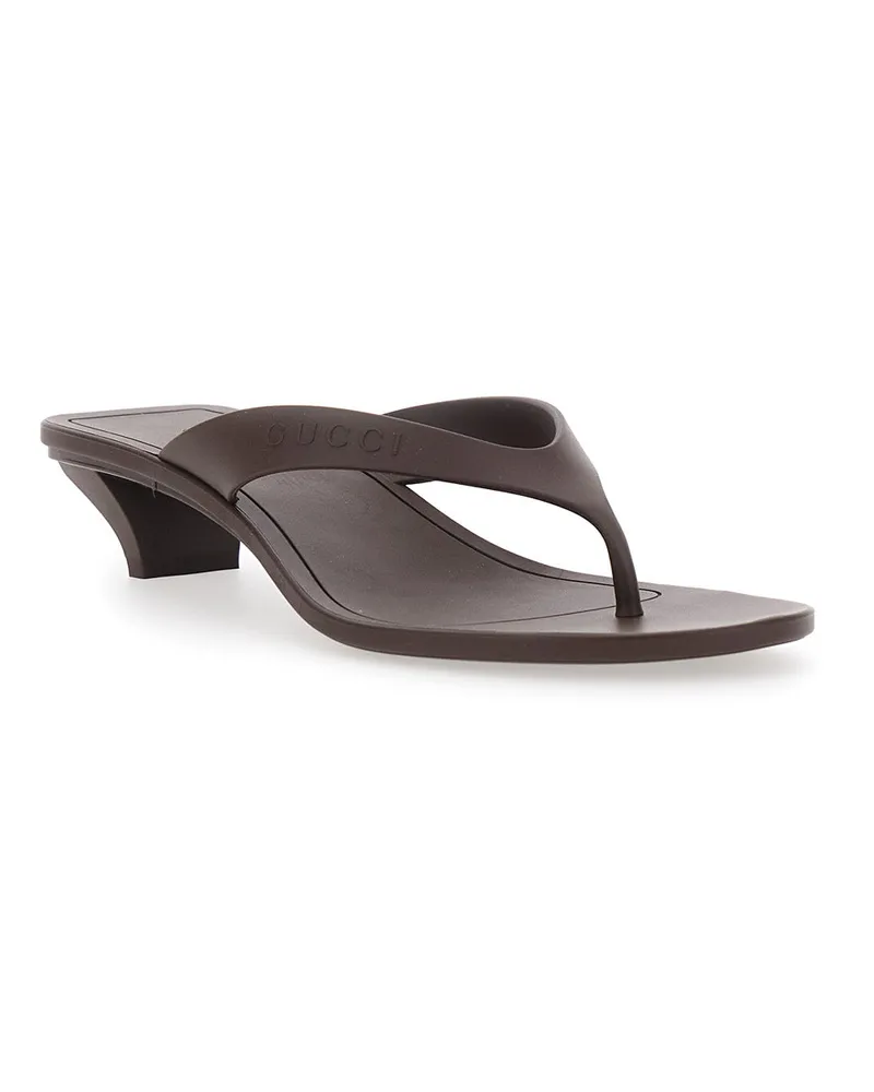 Gucci Women's Heeled Sandals Vittoria Brown Rubber Brown