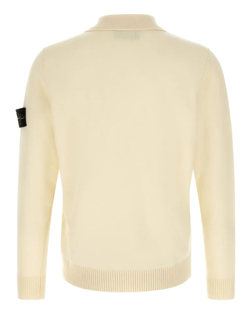 Stone Island Virgin Wool Polo — White White