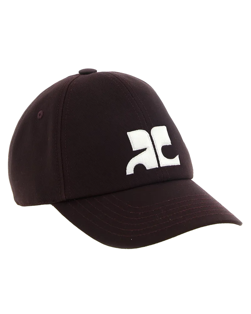 Courrèges CO345516BM AC Logo Embroidered Baseball Cap — Bordeaux Bordeaux