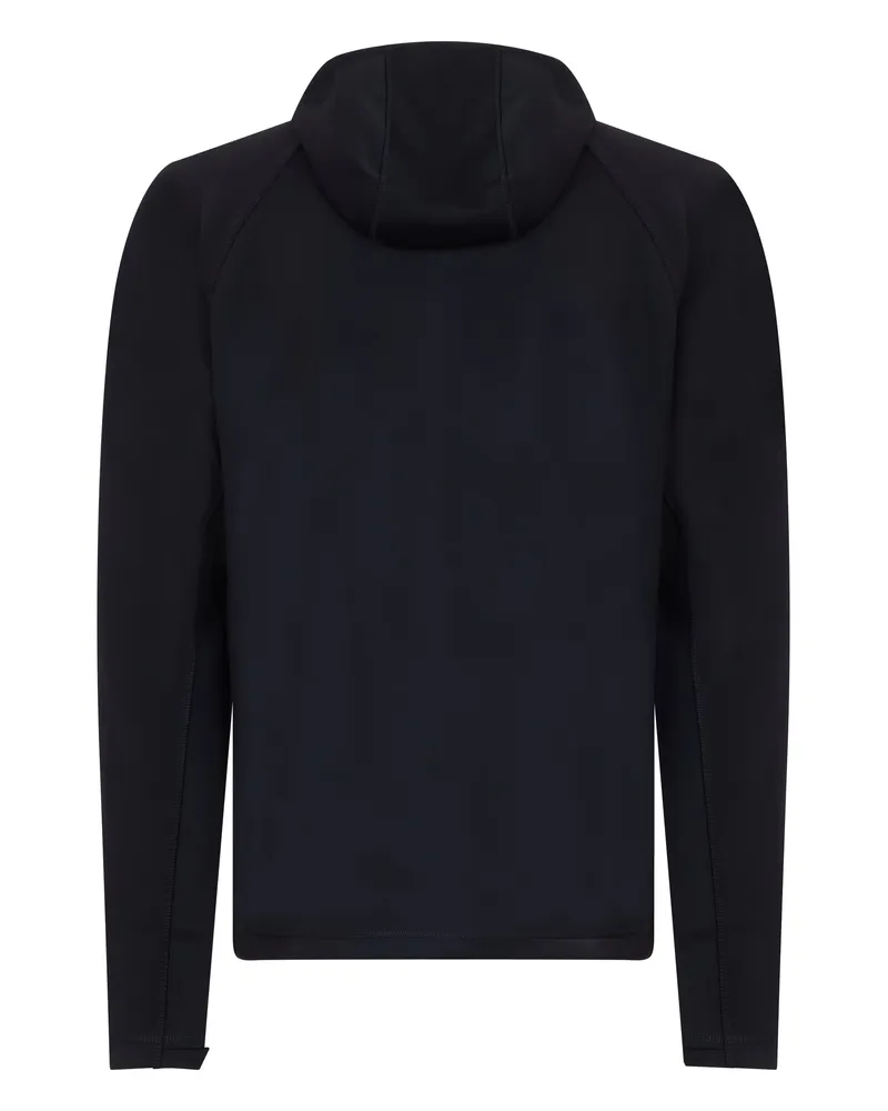 HUGO BOSS Men's Hooded Zip-Up Sweatshirt Black Polyester Top Black