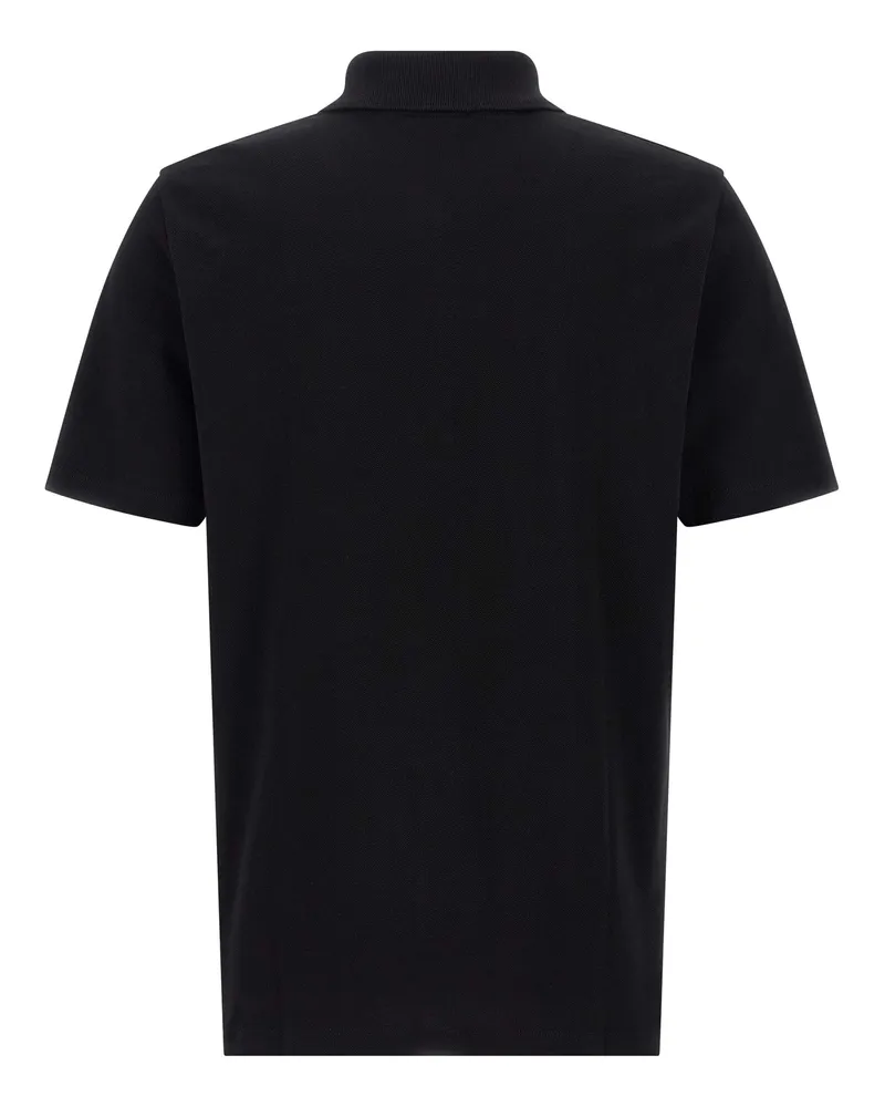 Balmain Men Bicolor Cotton Polo Shirt Black