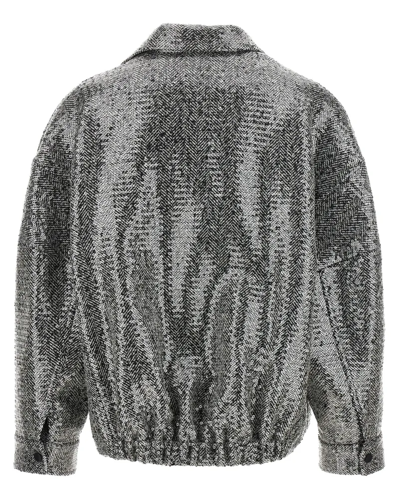 Pinko Sequin-Embroidered Herringbone Jacket — black Black