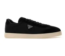 Men's Black Re-Nylon And Suede Sneakers Nero 1 Poliammidericiclata-Vitello