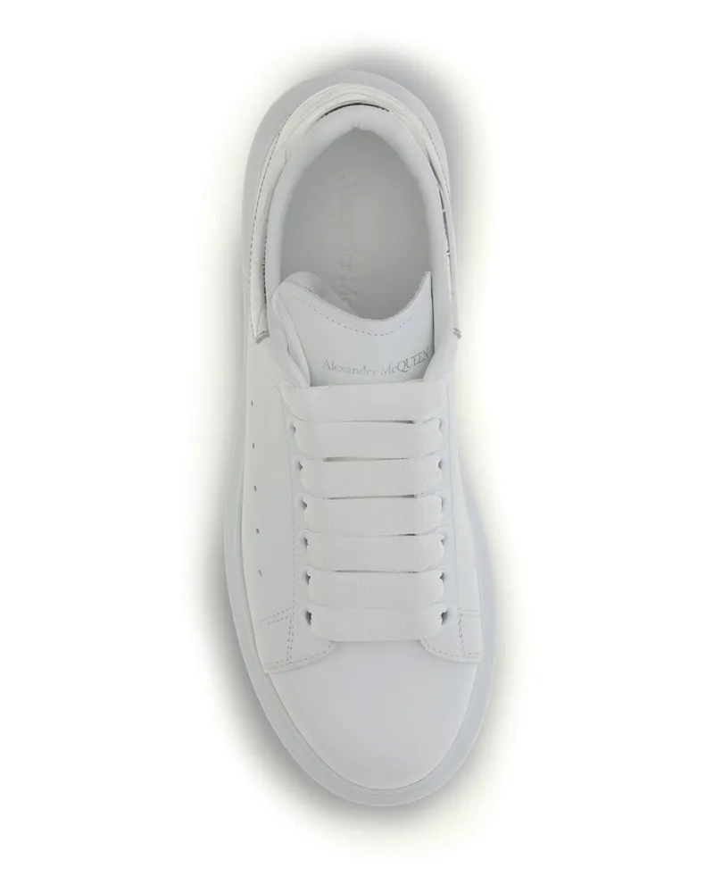 Alexander McQueen Women's Leather Sneakers White-Silver Trainers White/silver White