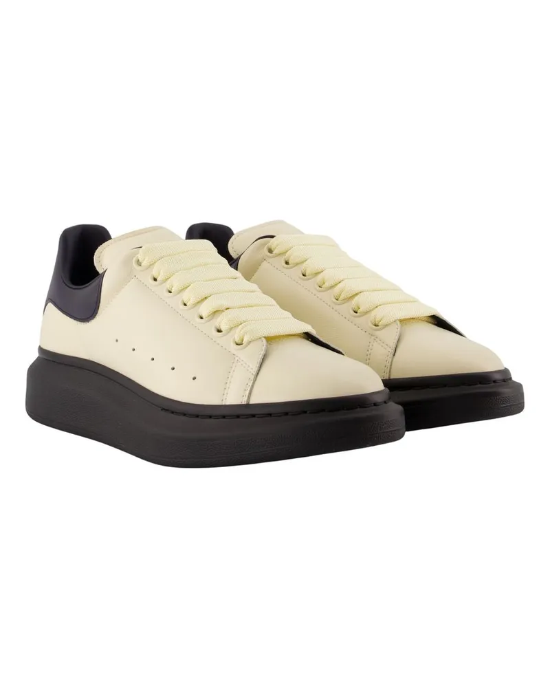Alexander McQueen Men's Oversized Sneakers -  Leather Ivory Calfskin Shoes Ivory