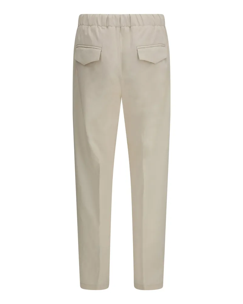 LARDINI Men's Cotton Drawstring Pants 150 Trousers Beige