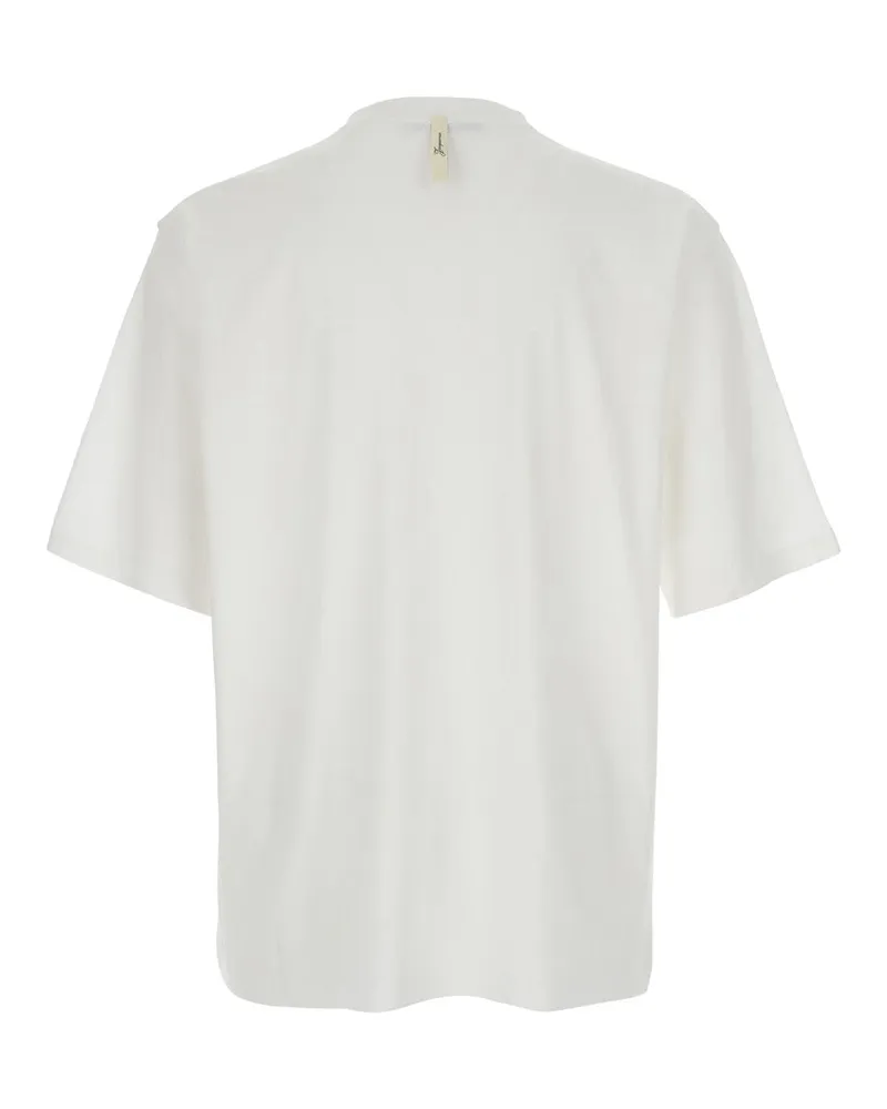 Jacquemus Logo-Embroidered Cotton-Hemp T-Shirt — White White