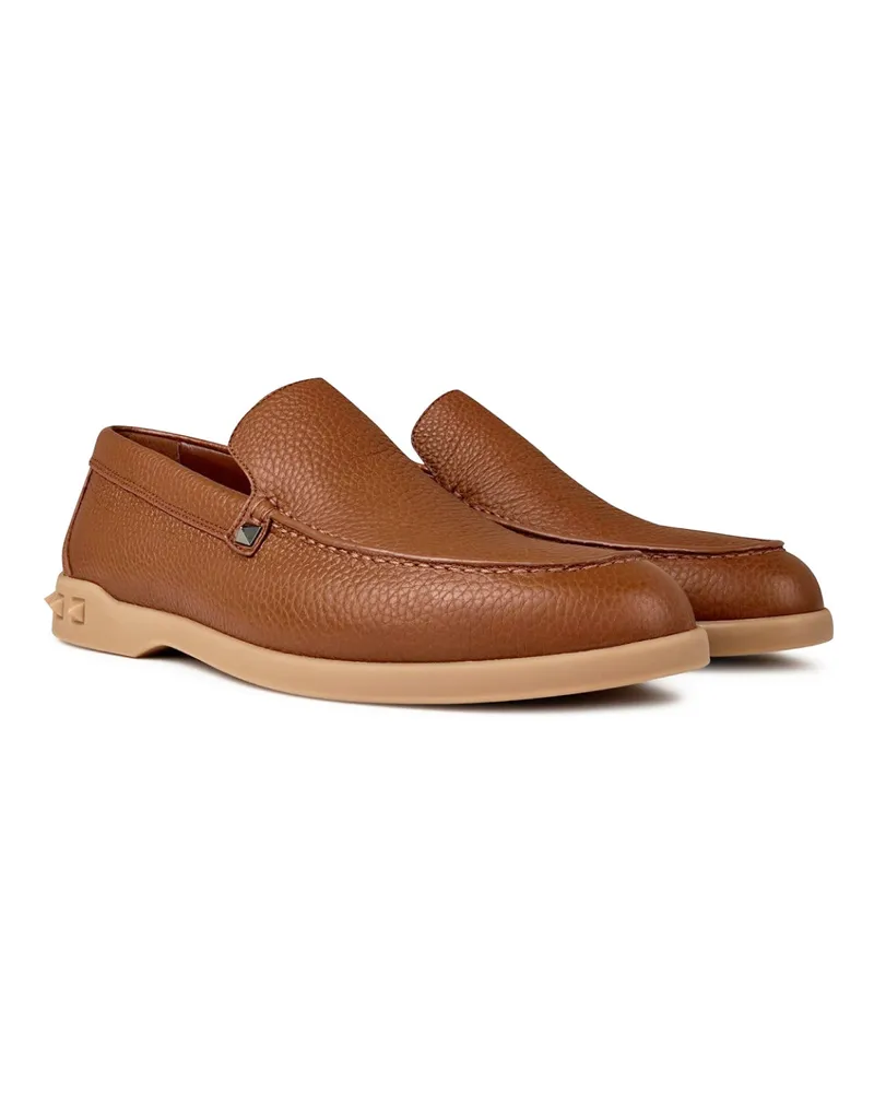 Valentino Garavani Men's Rockstud Slip On Loafers Brown Shoes > & Sandals Brown