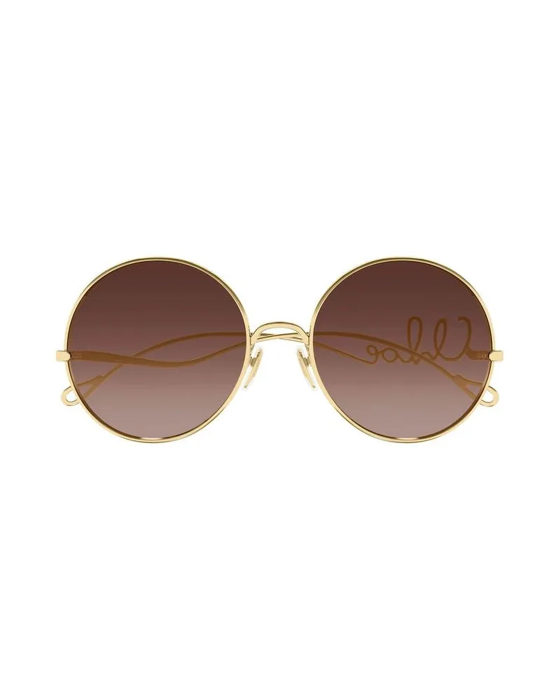 Chloé Unisex Sunglasses Metallic Metal Gold