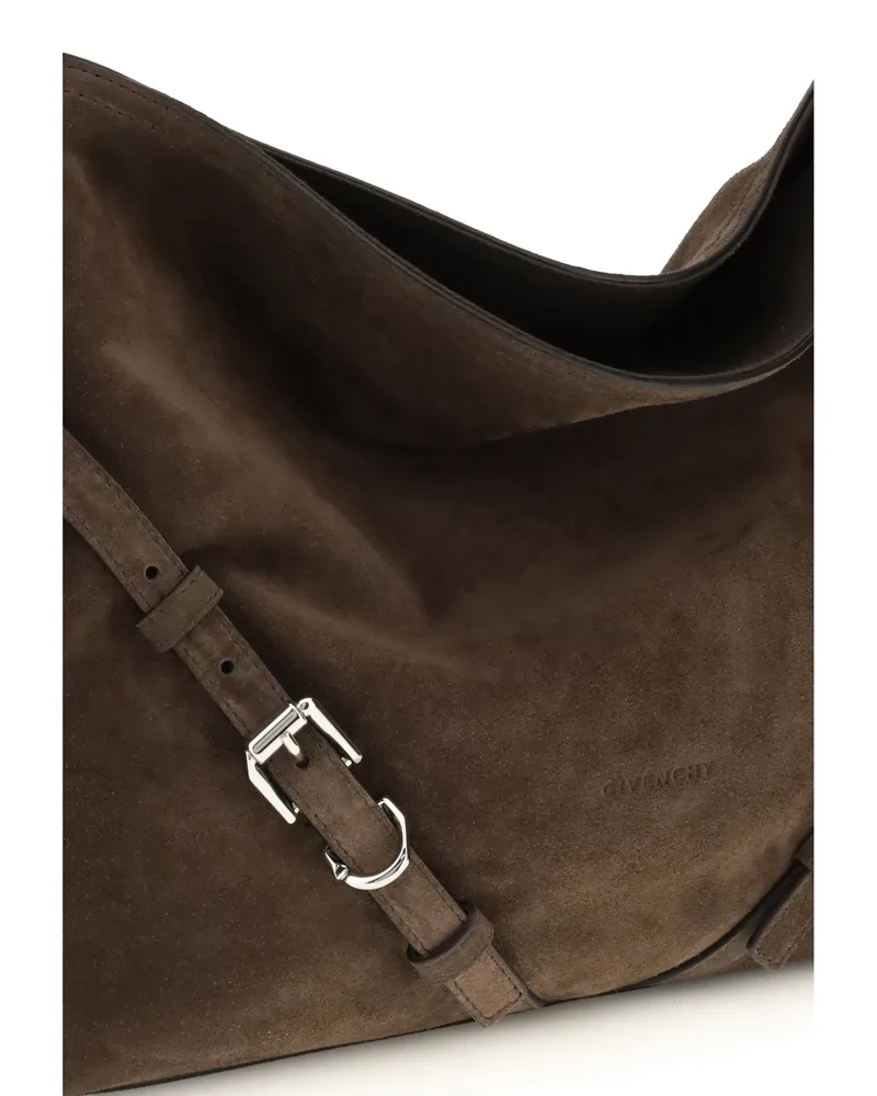 Givenchy Women's Shoulder Bag Voyou Ebony Brown Calf Suede Brown
